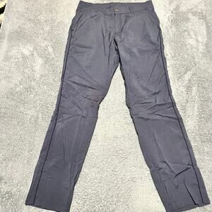 Nevermindall Pants Mens Large Golf Nylon Blend Blue Performance Check Plaid